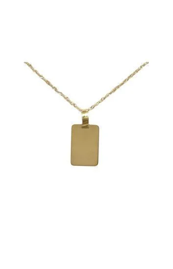Medalla Rectangular Lisa 8x12mm