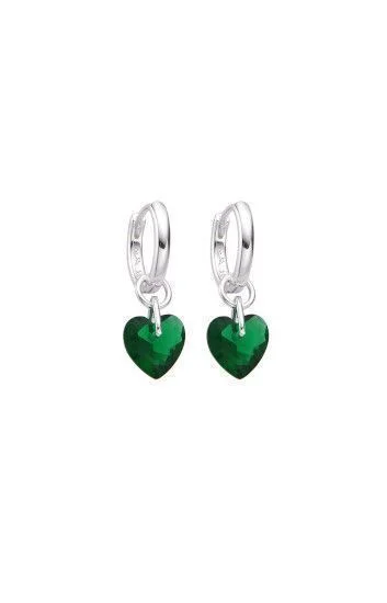 Aros Huggies Lisos con Dije Colgante de Corazon