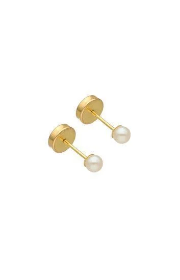 Abridor Oro 18 Kt. c/Tic Laminado Perla Simil 3mm