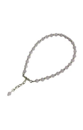 Pulsera de Cristal Checo y Bolitas con Dije Piedra