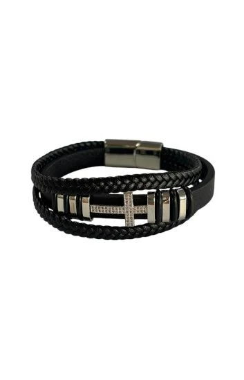 Pulsera Cuero y Acero PUA-2425