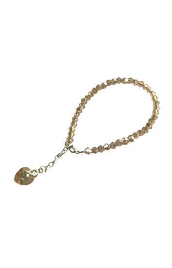 Pulsera de Cristal Checo con Dije Corazon