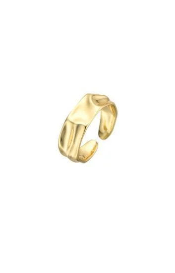 Anillo Liso con Relieve dorado