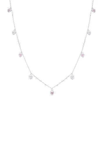 Gargantilla con Dijes de Corazones Blancos y Rosas