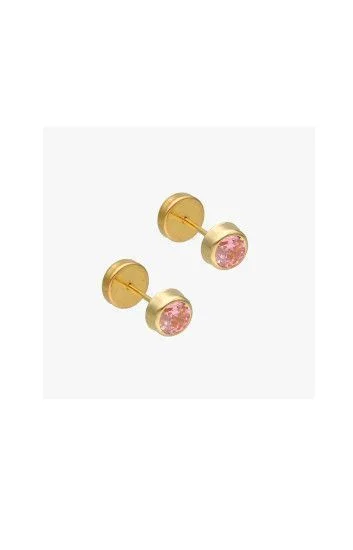 Abridor Oro 18 Kt. c/Tic Laminado Tubo con Cubic