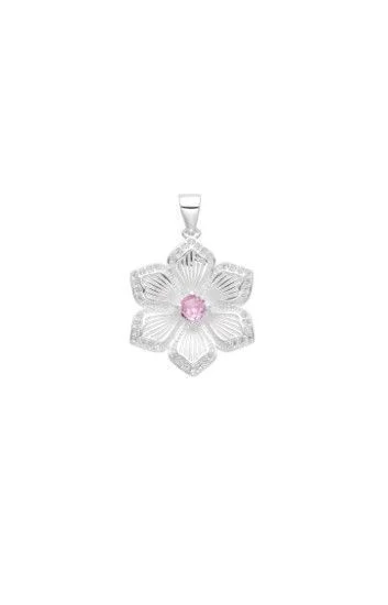 Dije Colgante de Flor con Cubic
