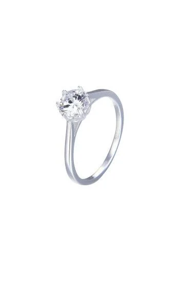 Anillo Solitario con Cubic Engarzado