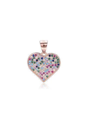 Dije de Corazon Rosado con Circones