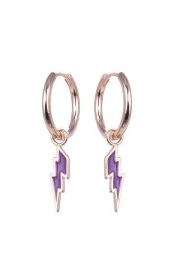 Aros Huggies con Dijes Colgantes de Rayos Esmaltados