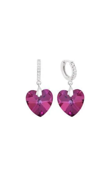 Aros Huggies con Dije Colgante de Corazones
