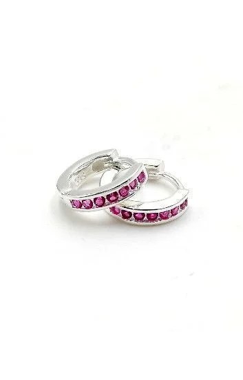 Aros Huggies con Circones 12mm Plateado