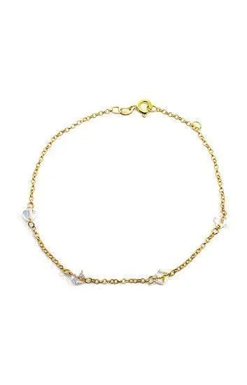 Pulsera con 4 Piedras Pasantes