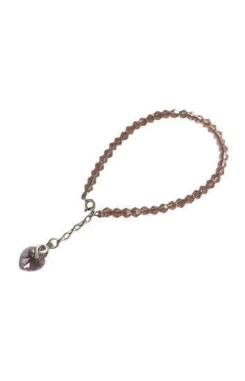 Pulsera de Cristal Checo con Dije Corazon