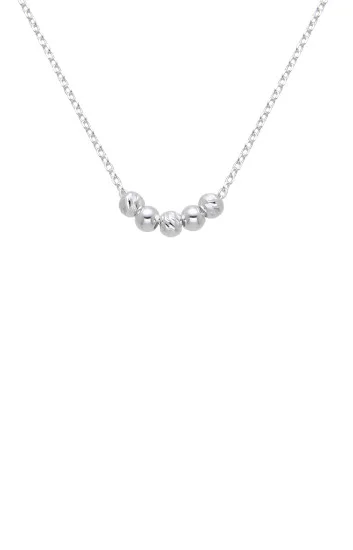 Gargantilla de Bolitas Lisas y Diamantadas