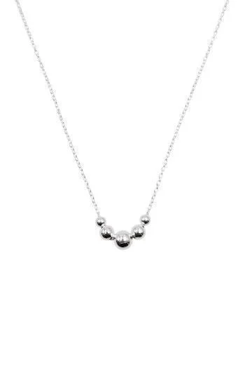 Gargantilla de Cadena Forzet con Bolitas 3mm , 4mm y 5mm