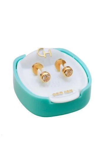 Abridor Oro 18 Kt. Tubo con Cubic