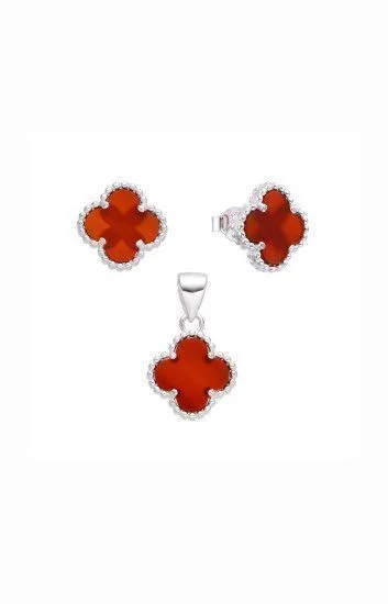 Juego de Aros y Dije de Flor 10mm con esmalte