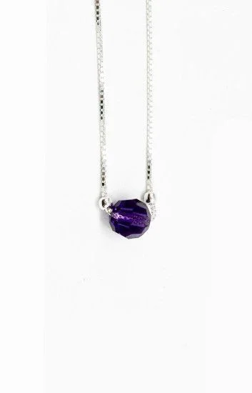 Collar con Cadena Veneziana y Dije Ball 6mm Deep Tanzanite