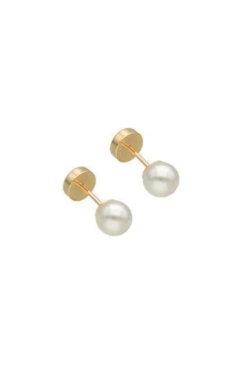 Abridor Oro 18 Kt. c/Tic Laminado Perla Cultivo 5mm