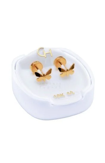Abridor Oro 18 Kt. c/Tic Laminado Mariposa