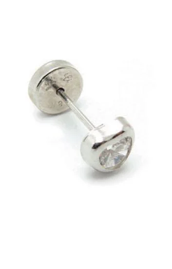 Abridor Oro Blanco Corazon con Cubic