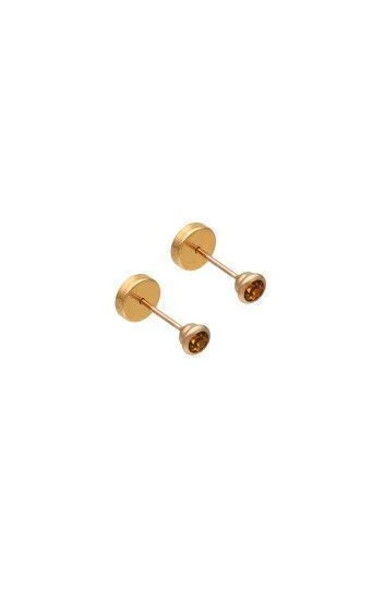 Abridor Oro 18 Kt. c/Tic Laminado Piedra Engarzada Ambar
