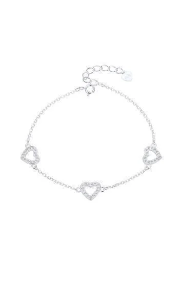 Pulsera de Cadena Foret con Dije de Corazones