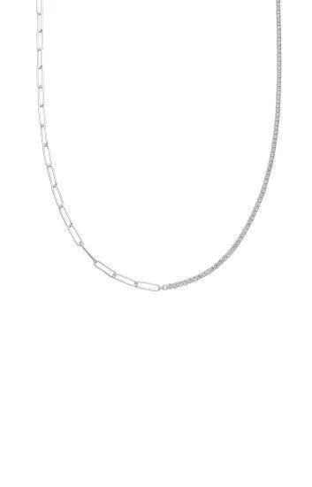 Gargantilla de Tennis 2.2mm y Cadena Paper Clip