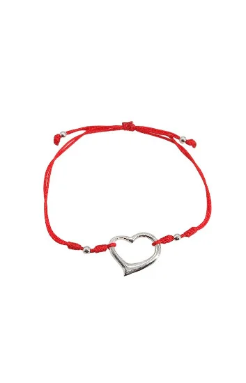 Pulsera Ajustable Multihilo de Cordon con Dije de Corazon
